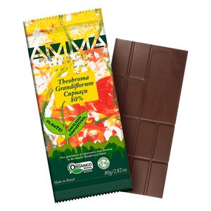 Chocolate-Theobroma-grandiflorum-Cupuacu-80--AMMA-Chocolate-80-g---Viva-Floresta---Frente